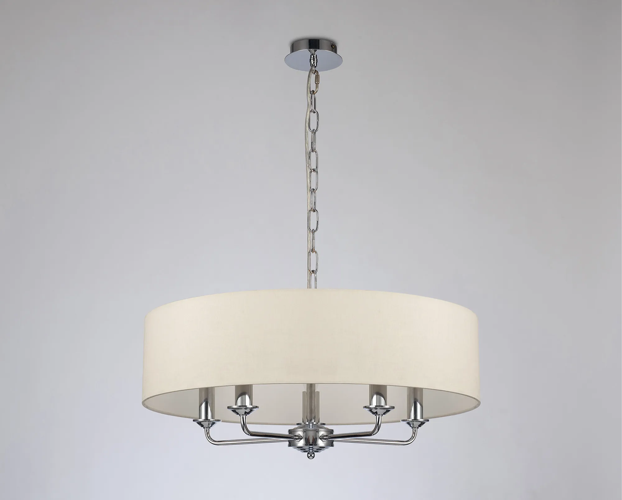 Banyan 60cm 5 Light Pendant Polished Chrome, Ivory Pearl DK0011  Deco Banyan CH IV